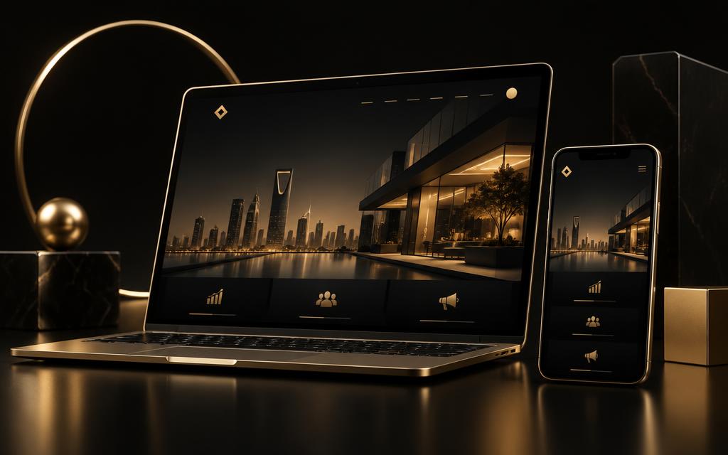 موقع شركة على لابتوب وموبايل بتصميم متناسق